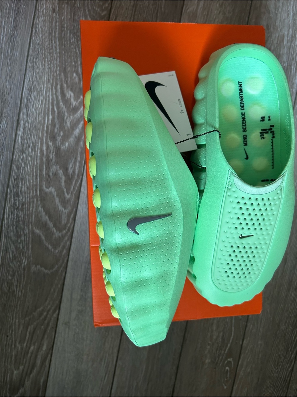 Men’s Nike Mind 001 Slides - Mint Cucumber Green - Picture 7 of 9